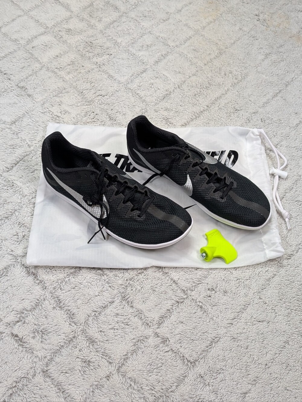 Nike Zoom Rival Black Silver Track Field Distance Spikes Mens 10.5 DC8725-001 - Picture 1 of 7